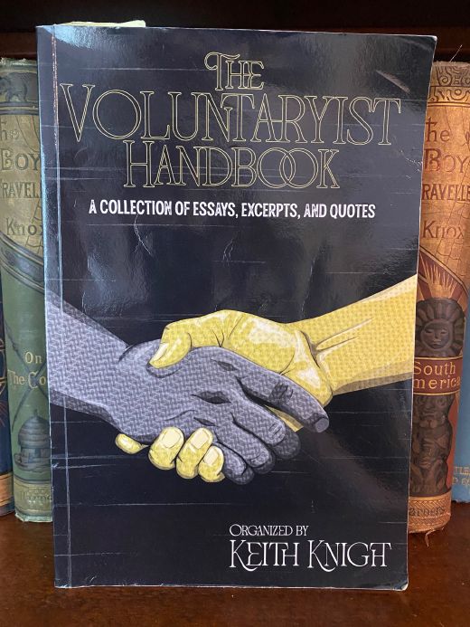 Cover of Drew's copy of The Voluntaryist Handbook