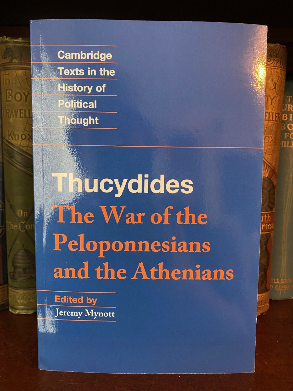 Front cover of Drew's copy of The War of the Peloponnesians and the Athenians