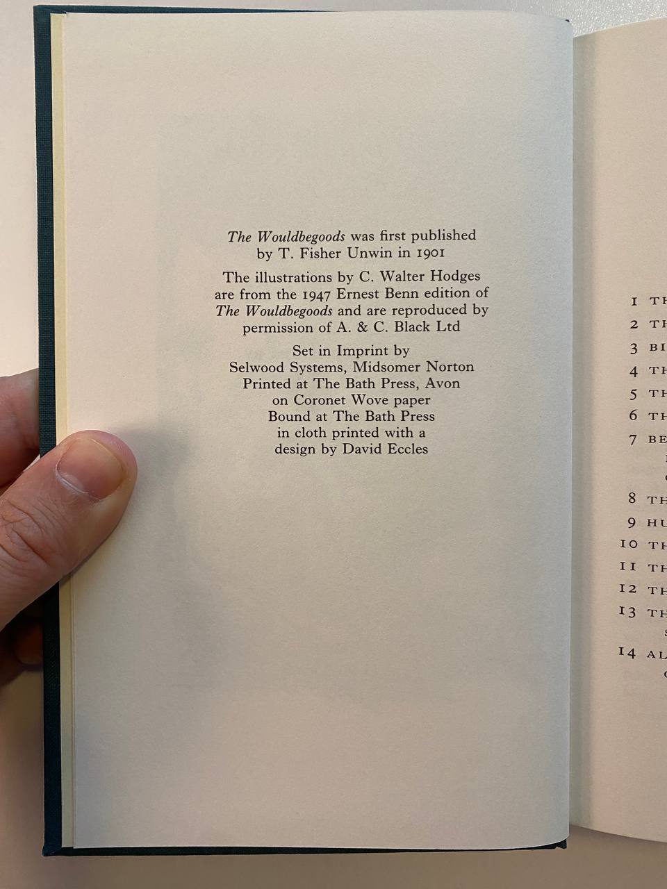 Copyright page of Drew's copy of The Wouldbegoods