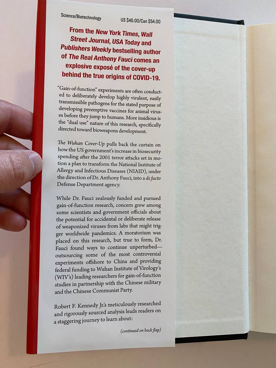 Dust jacket of Drew's copy of The Wuhan Cover-Up