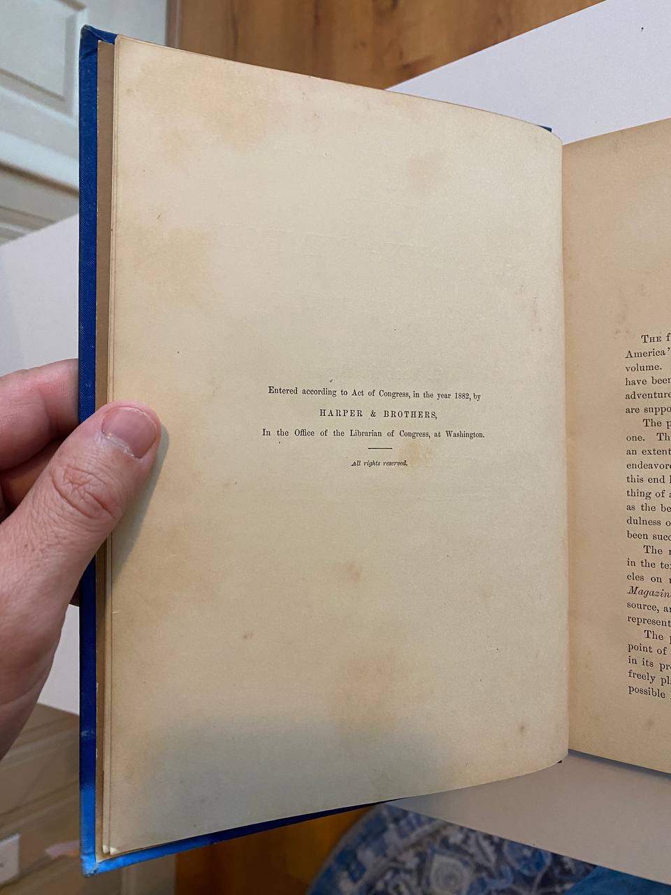 Copyright page of Drew's copy of The Young Nimrods Around the World
