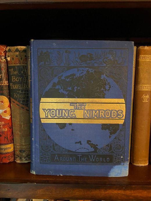 Cover of Drew's copy of The Young Nimrods Around the World