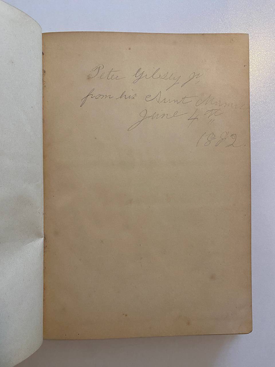 Inscription or bookplate in Drew's copy of The Young Nimrods Around the World