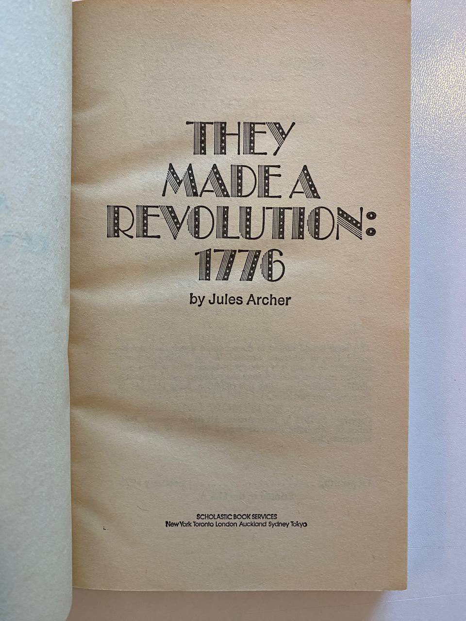 Title page of Drew's copy of They Made a Revolution: 1776