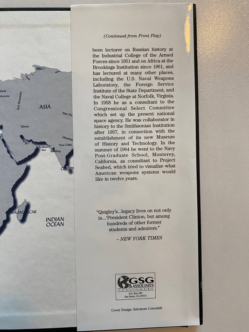 Physical detail of Drew's copy of Tragedy and Hope