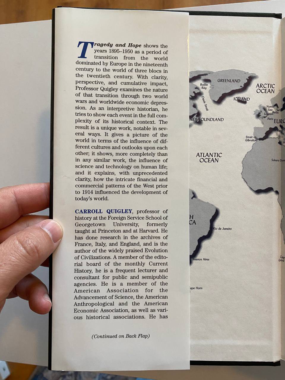 Physical detail of Drew's copy of Tragedy and Hope
